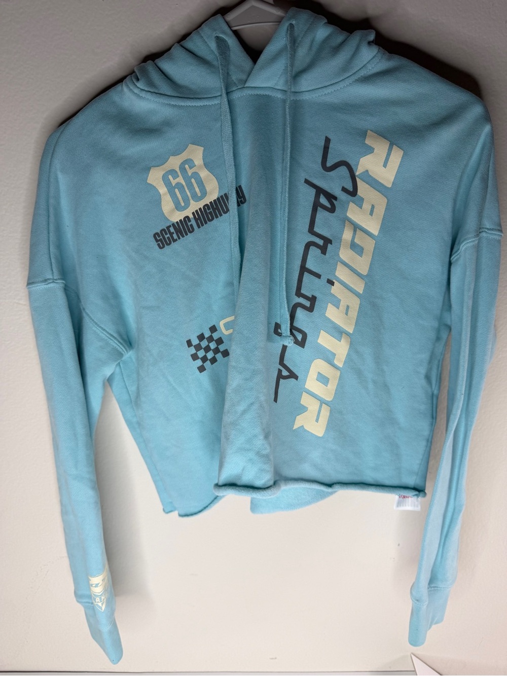 CARS Disney Park Women's Small Radiator Springs Sweatshirt Pull Over Hoodie Crop